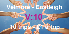 Velmore - Eastleigh: 10 trips, 1 a trip